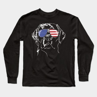 Proud Patriotic Labrador Lab American Flag dog Long Sleeve T-Shirt